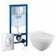 Комплект 3 в 1 инсталляция Grohe Rapid SL + Унитаз подвесной Iddis Cloud CLORDSEi25 + кнопка хром в стиле hi-tech