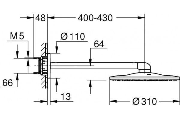 Душевой комплект Grohe Grohtherm SmartControl 29121000 + 3560000 + 26404000 + 26475000 + 26483000 штанга 17.6 см