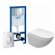 Комплект 3 в 1 инсталляция Grohe Rapid SL + Унитаз подвесной Cerutti Spa Sella aria CT7183 + кнопка Skate Air в современном стиле