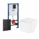 Комплект 3 в 1 инсталляция Grohe Rapid SL + Унитаз подвесной BelBagno Due BB3103CHR/SC + кнопка черная в современном стиле