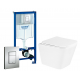 Комплект 3 в 1 инсталляция Grohe Rapid SL + Унитаз подвесной BelBagno Due BB3103CHR/SC + кнопка хром в современном стиле