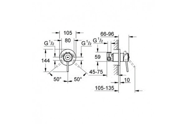 Гигиенический набор Grohe BauClassic (124434) хром, шланг 150 см