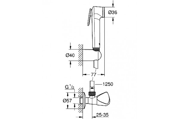 Гигиенический душ Grohe Tempesta F Trigger Spray 30 27514001 хром, шланг 125 см
