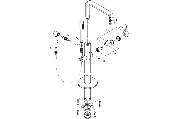 Смеситель Grohe Lineare 23792001 напольный однорычажный, хром