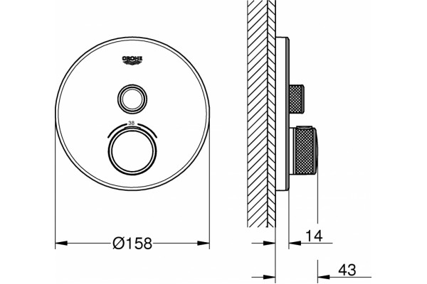 Термостат Grohe Grohtherm SmartControl 29150LS0 для душа, moon white, термостат