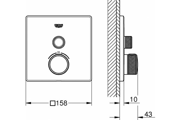 Термостат Grohe Grohtherm SmartControl 29153LS0 для душа, moon white, термостат
