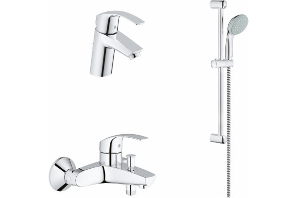 Душевой комплект Grohe Eurosmart 124446 хром, шланг 175 см