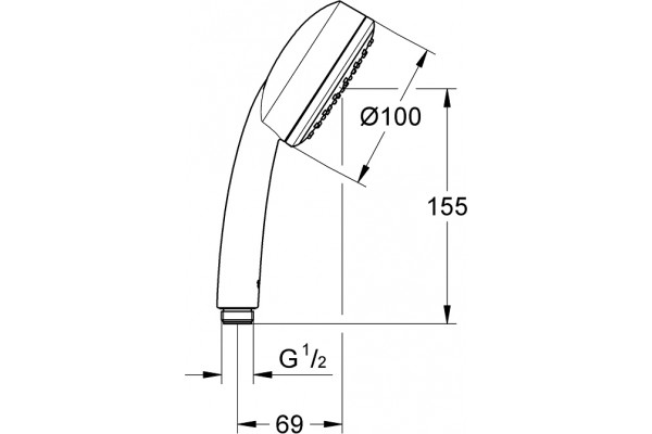 Душевая лейка Grohe Tempesta Cosmopolitan 26082002 хром, 1 режим