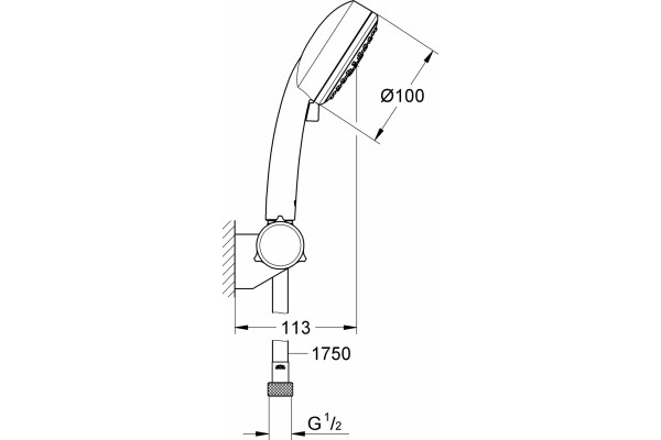 Душевой гарнитур Grohe Tempesta Cosmopolitan 27584002 хром, штанга 23 см