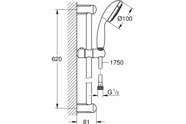 Душевой гарнитур Grohe Tempesta New 27644001 хром, шланг 175 см
