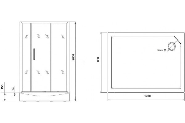Душевая кабина Grossman GR172QR 120x80 см прямоугольная, поддон средний