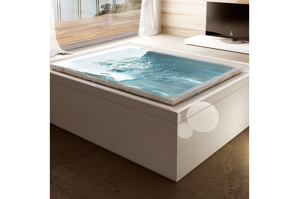 Treesse Fusion 230 Ванна  230x180xh67см с гидромассажем с фронт.панелью хромотерапия по периметру LED стабилизатор температуры воды цвет: белый V863D+V863F+STATA+CROLED