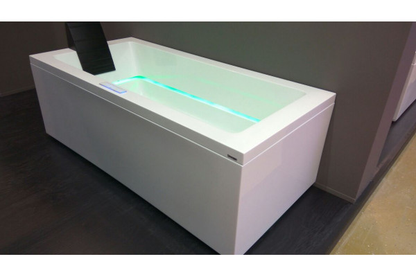 Treesse Dream 180 Ванна SX с гидромасс 180x80xh67см компл AWC 1 подголов черный  с фронт. и 1-ой  боков панелью DX LED хром скр.нап цвет:бел/хром V838F/1+V078F+V078LD+CROLED+ERO