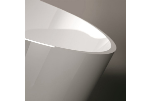 GRUPPO TREESSE Bali Ванна отдельностоящая 160x85x62h мм. с сливом-переливом и сифоном SOLID SURFACE цвет белый матовый V026BO