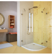 Душевой уголок GuteWetter Lux Meliori GK-001 правый 100x100 см стекло бесцветное, фурнитура хром, четверть круга, двери распашные