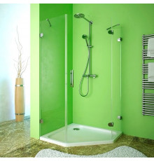Душевой уголок GuteWetter Lux Festt GK-001 правый 100x100 см стекло бесцветное, фурнитура хром, двери распашные