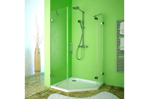 Душевой уголок GuteWetter Lux Festt GK-001 правый 100x100 см стекло бесцветное, фурнитура хром, двери распашные