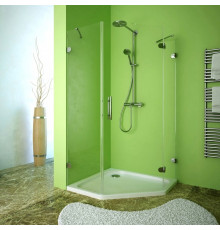 Душевой уголок GuteWetter Lux Festt GK-001 правый 90x90 см стекло бесцветное, фурнитура хром, двери распашные