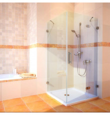 Душевой уголок GuteWetter Lux Square GK-003 правый 90x90 см стекло бесцветное 6-8, фурнитура хром, квадратный, двери распашные