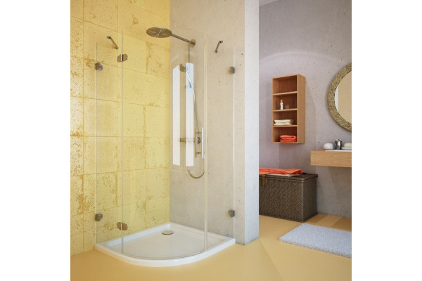 Душевой уголок GuteWetter Lux Meliori GK-001 левый 100x100 см стекло бесцветное, фурнитура хром, четверть круга, двери распашные