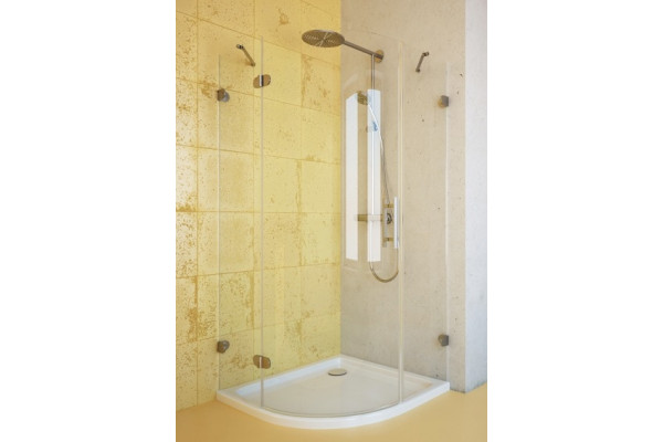 Душевой уголок GuteWetter Lux Meliori GK-001 левый 90x90 см стекло бесцветное, фурнитура хром, четверть круга, двери распашные