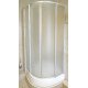 Душевой уголок GuteWetter Practic Round GK-401 90 см стекло матовое, профиль матовый хром, четверть круга, двери раздвижные