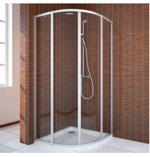 Душевой уголок GuteWetter Practic Round GK-401 100 см стекло бесцветное, профиль матовый хром, четверть круга, двери раздвижные