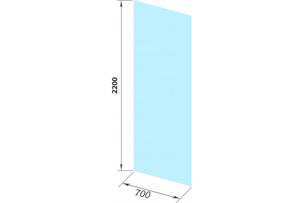 Душевая перегородка GuteWetter Glass Line GK-010 CL CH 70x220 стекло прозрачное, профиль серебро, матовый