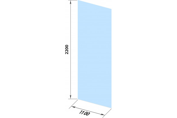Душевая перегородка GuteWetter Glass Line GK-010 CL CH 110x220 стекло прозрачное, профиль серебро, матовый