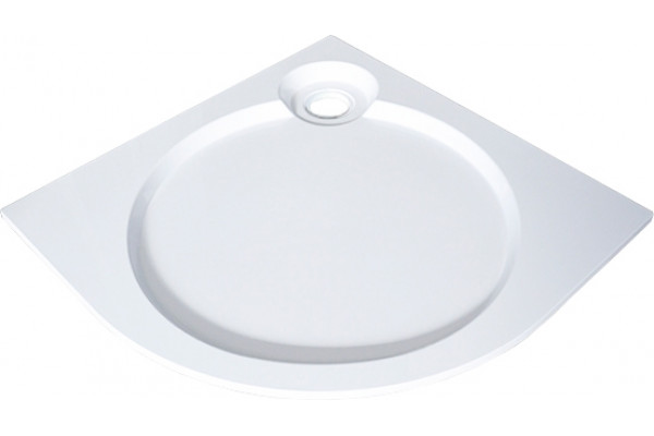 Поддон для душа GuteWetter Deluxe 90x90x2 R белый четверть круга, низкий