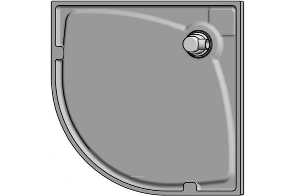 Поддон для душа GuteWetter Deluxe 90x90x4 R серый четверть круга, низкий