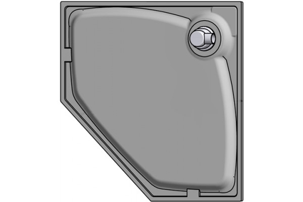 Поддон для душа GuteWetter Deluxe 100x100x2 P белый пятиугольный, низкий