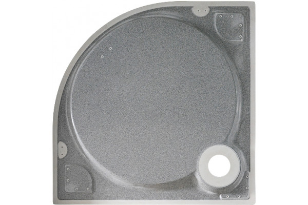 Поддон для душа GuteWetter Deluxe 100x100x2 R серый четверть круга, низкий