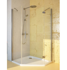 Душевой уголок GuteWetter Lux Festt GK-101 правый 100x100 см стекло бесцветное, профиль хром, двери распашные