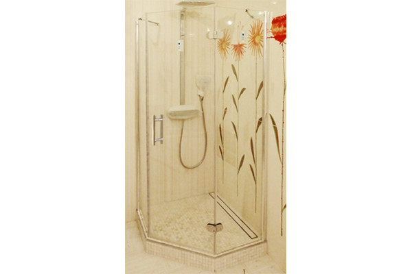 Душевой уголок GuteWetter Lux Festt GK-101 правый 100x100 см стекло бесцветное, профиль хром, двери распашные