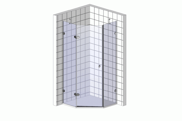 Душевой уголок GuteWetter Lux Festt GK-101 правый 100x100 см стекло бесцветное, профиль хром, двери распашные