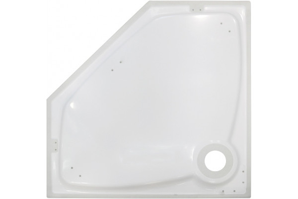 Поддон для душа GuteWetter Deluxe 90x90x2 P белый пятиугольный, низкий