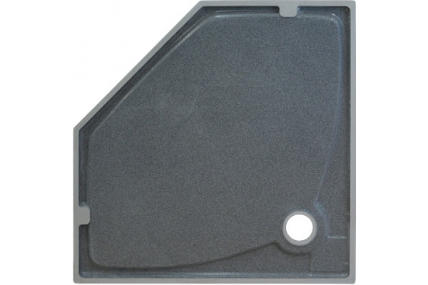 Поддон для душа GuteWetter Deluxe 90x90x4 P серый пятиугольный, низкий