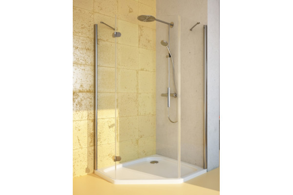 Душевой уголок GuteWetter Lux Festt GK-101 левый 90x90 см стекло бесцветное, профиль хром, двери распашные