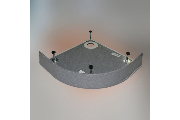 Поддон для душа GuteWetter Deluxe 80x80x16 R серый четверть круга, средний