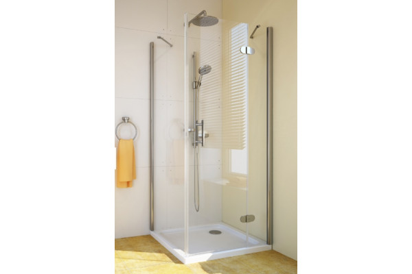 Душевой уголок GuteWetter Lux Square GK-103 правый 100x100 см стекло бесцветное, профиль хром, квадратный, двери распашные