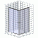 Душевой уголок GuteWetter Practic Square GK-422 75x75 см стекло бесцветное, профиль матовый хром, квадратный, двери раздвижные