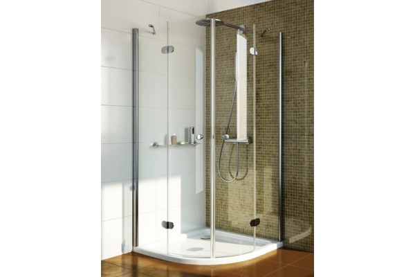 Душевой уголок GuteWetter Lux Meliori GK-102 90x90 см стекло бесцветное, профиль хром, четверть круга, двери распашные