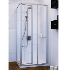 Душевой уголок GuteWetter Practic Square GK-402 правая 90x90 см стекло бесцветное, профиль матовый хром, квадратный, двери распашные