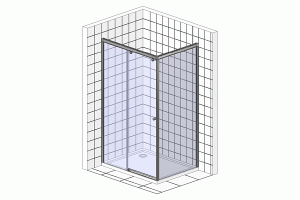 Душевой уголок GuteWetter Slide Rectan GK-863A левая 130x70 см стекло бесцветное, профиль хром, прямоугольный, двери раздвижные