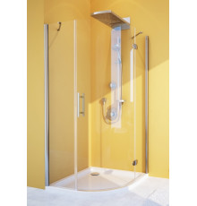 Душевой уголок GuteWetter Lux Meliori GK-101 правый 90x90 см стекло бесцветное, профиль хром, четверть круга, двери распашные