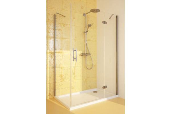 Душевой уголок GuteWetter Lux Rectan GK-103 правый 100x90 см стекло бесцветное, профиль хром, прямоугольный, двери распашные