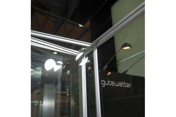Душевой уголок GuteWetter Practic Square GK-404 левая 100x100 см стекло бесцветное, профиль матовый хром, квадратный, двери складные