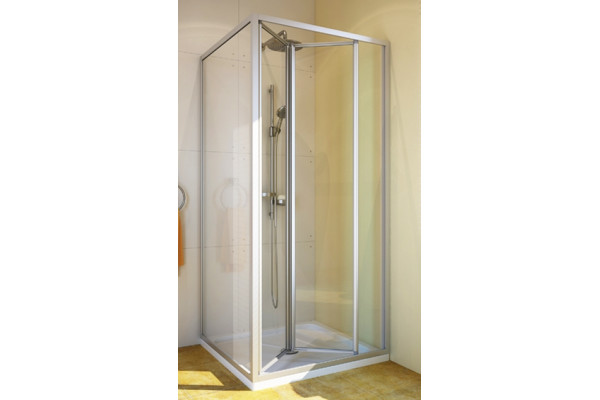 Душевой уголок GuteWetter Practic Square GK-404 правая 70x70 см стекло бесцветное, профиль матовый хром, квадратный, двери складные