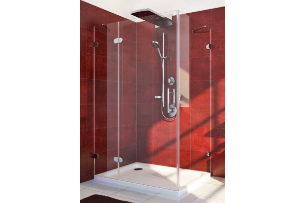 Душевой уголок GuteWetter Lux Rectan GK-003 левый 100x80 см стекло бесцветное 6-8, фурнитура хром, прямоугольный, двери распашные